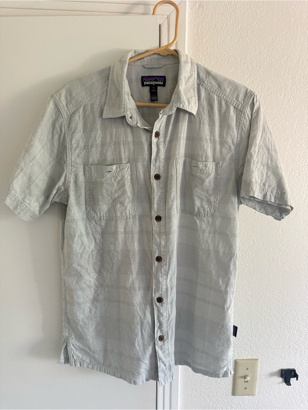 Patagonia Light blue/grey Short Sleeve Button-Down Shirt